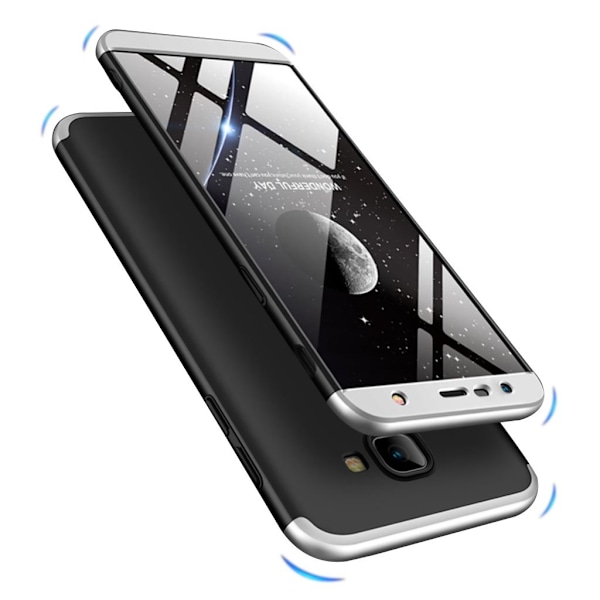 Gkk Samsung Galaxy J4 Plus (2018) Löstagbar Matt Fodral - Silver / Svart multifärg