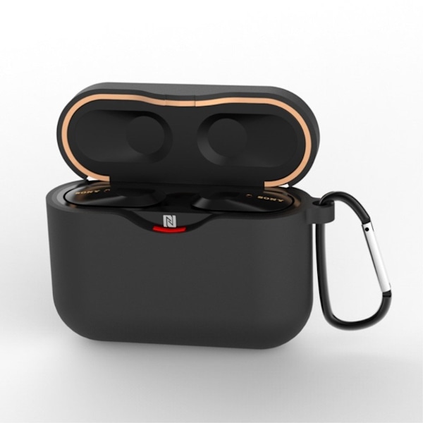 Sony WF-1000XM3 holdbar silikone etui - Sort Black