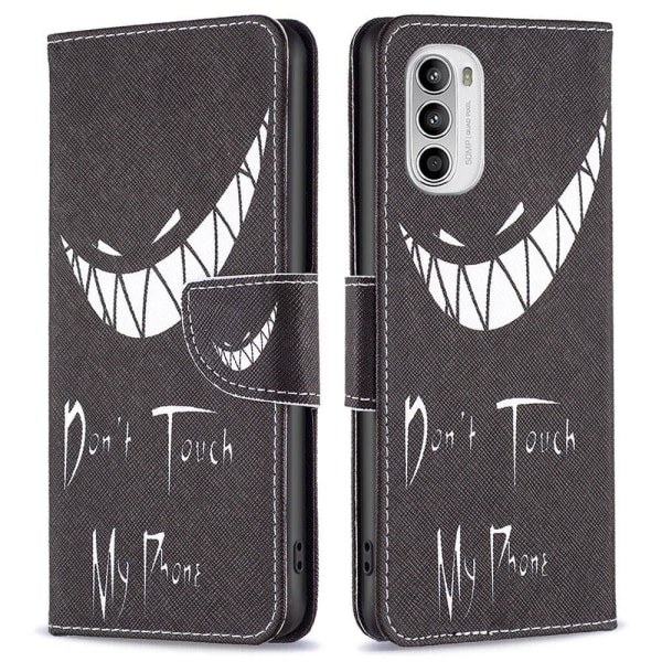 Wonderland Motorola Moto G52 flip kuoret - Älä Koske Puhelimeeni Black