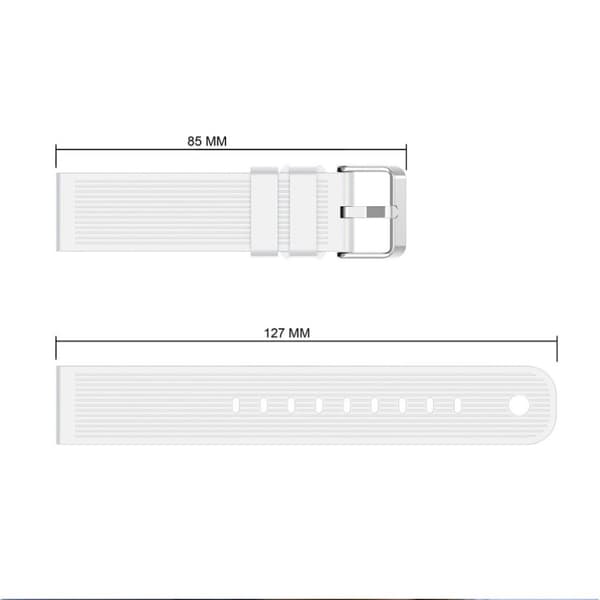 Amazfit GTS / Bip Lite raidallinen silikoninen kellonauha - Valkoinen White