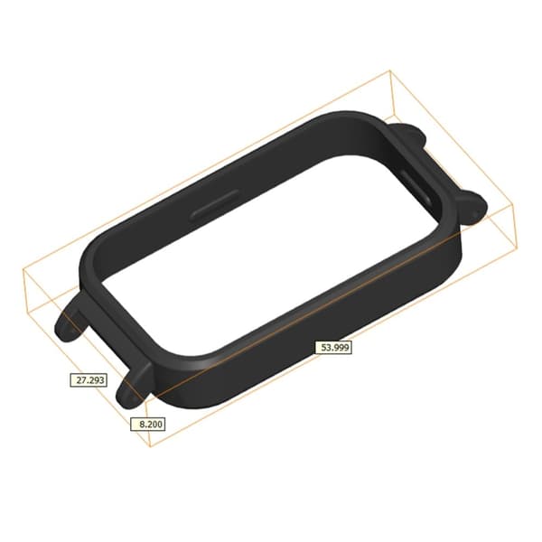 Xiaomi Redmi Band 3 / Smart Band 9 Active Watch Frame Watch Strap Bumpresistent Cover med 12 mm indvendigt adapterstik - Sort Black