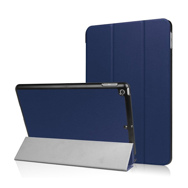 iPad (2017) Tri-Fold PU Lær Etui - Mörkblå Blue