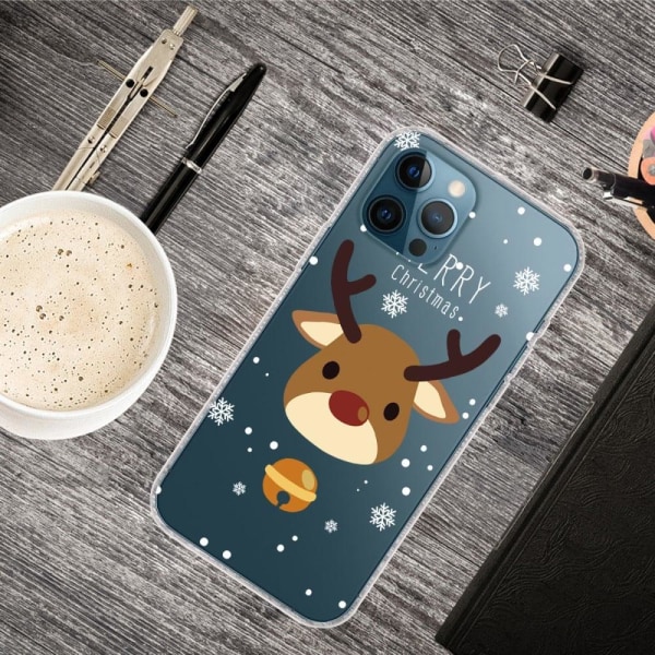 Christmas iPhone 13 Pro Max Suojakotelo - Deer With Bell Multicolor