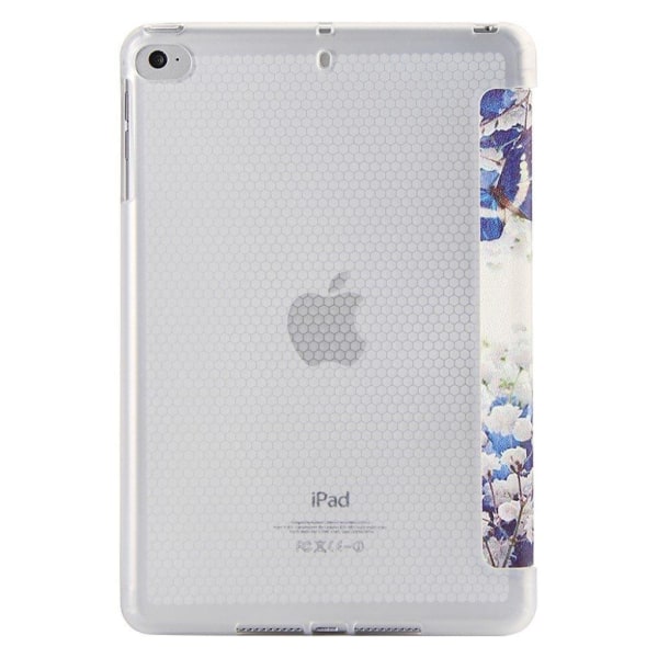 iPad Mini (2019) durable tri-fold pattern leather flip case - Bl Blue