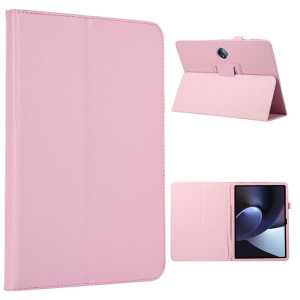 Sammenleggbart etui med Lichi-tekstur for OnePlus Pad - Rosa Pink