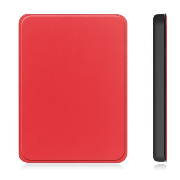 Amazon Kindle Paperwhite (2024) Etui Bumpresistent og PU E-Reader Cover Support Auto Wake / Sleep - Rød Red