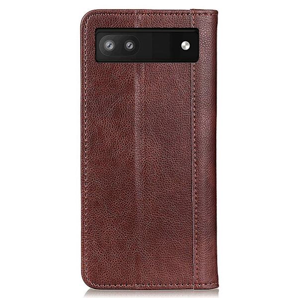Äkta läder Google Pixel 7a fodral med magnetisk stängning Röd