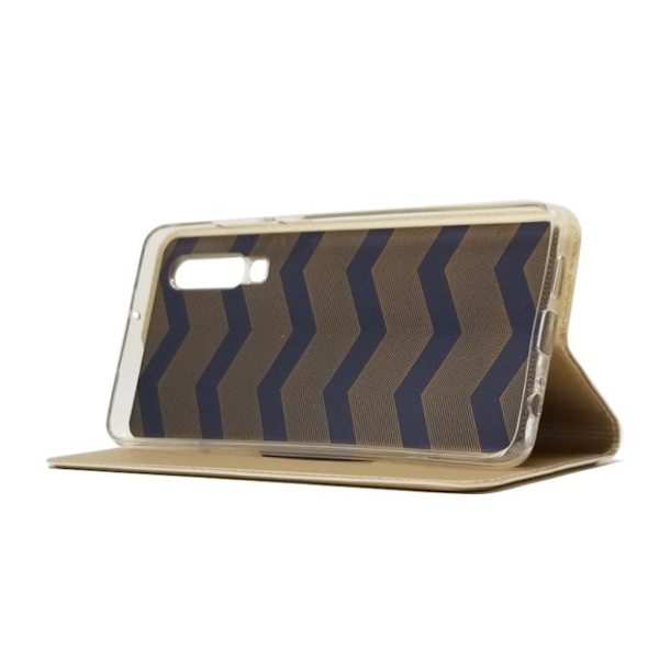 Huawei P30 auto-absorberet læder flip etui - Guld Gold
