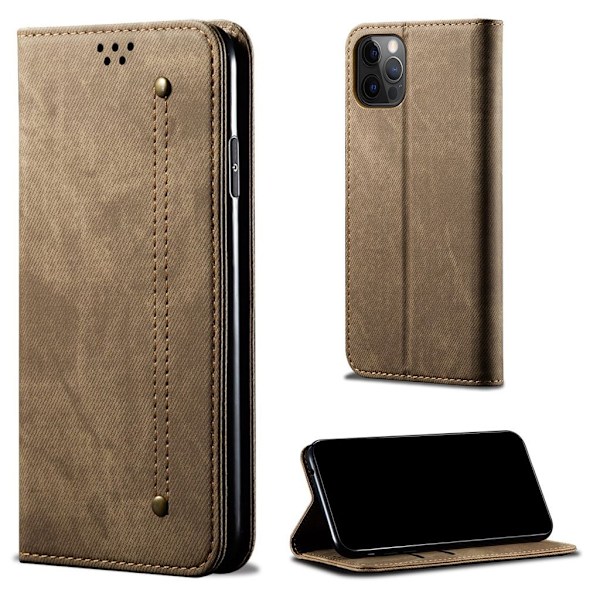 Jeans iPhone 13 Pro flip etui - Grøn Green