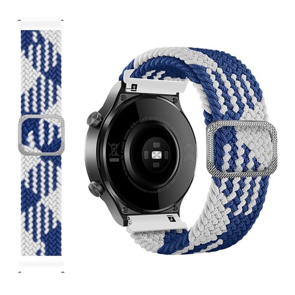 22m Universal braid pattern watch strap - Blue / White multifärg