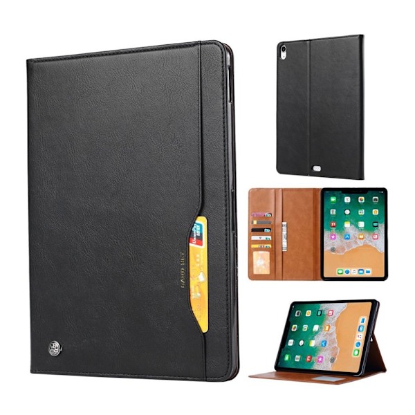 iPad Pro 11 inch (2018) plånboks skyddsfodral av mjukt syntetläder - Svart Svart