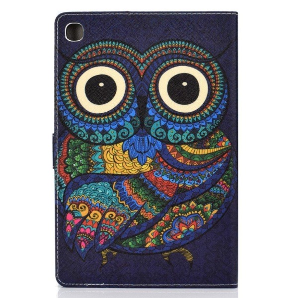 Samsung Galaxy Tab S5e pattern leather case - Owl Svart