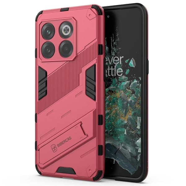 Shockproof Hybrid Deksel med A Modern Touch til OnePlus Ace Pro / 10t - Rose Pink