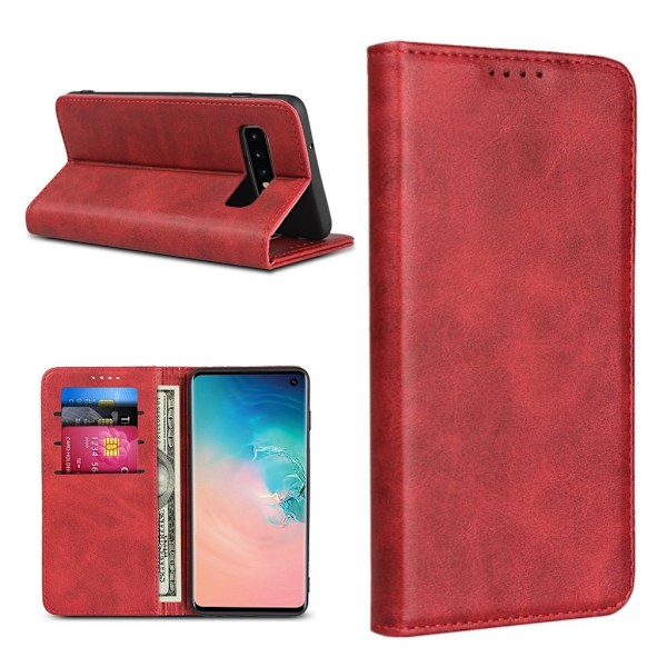 Samsung Galaxy S10 automaattinen nahkakotelo - Punainen Red