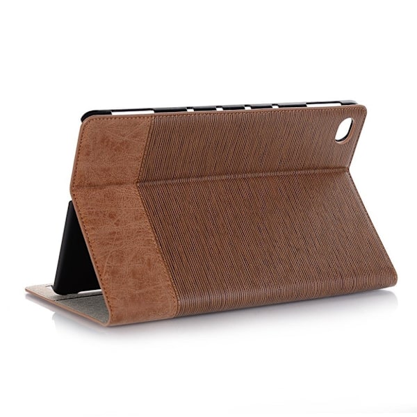 Huawei MediaPad M5 Lite toothpick texture smart plånboksfodral i läder - brun Brun