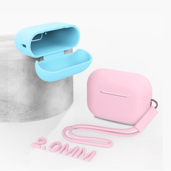 2.0mm AirPods Pro 2 silikonikotelo hihnalla - Mintunvihreä Green