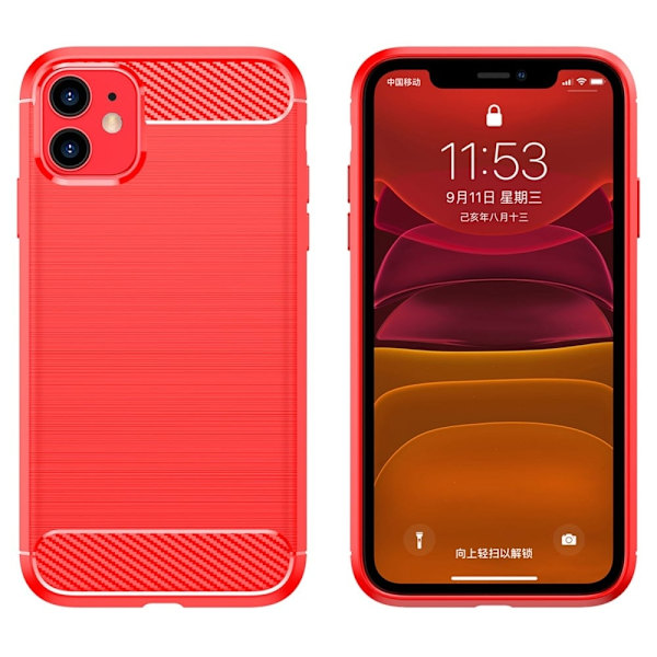 Carbon Flex Suojakotelo iPhone 11 - Punainen Red