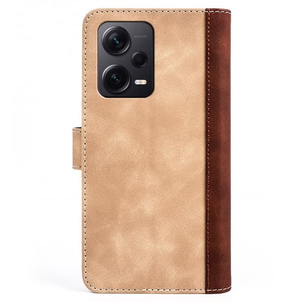 Tvåfärgat Xiaomi Redmi Note 12 Pro Plus fodral i läder - Gul Gul
