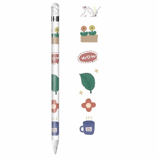 Sejt klistermærke til Apple Pencil - Blomster Og Kaffe Multicolor