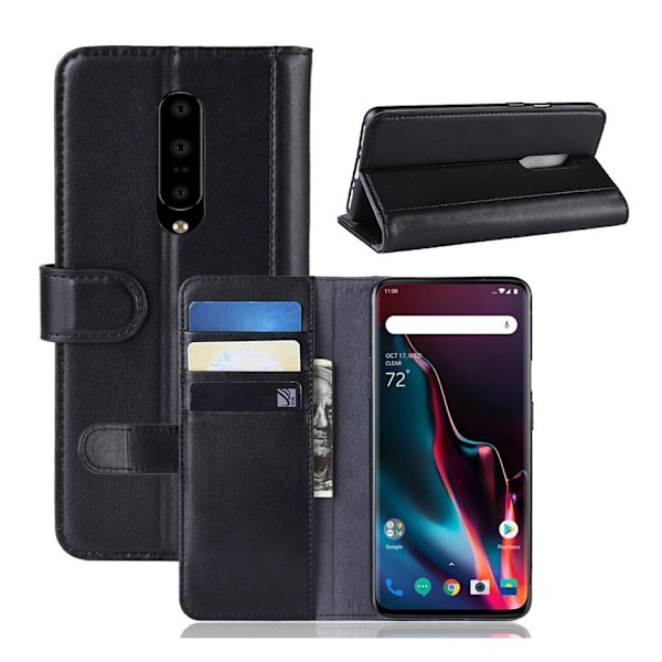 OnePlus 7 Pro split lædercover - sort Black