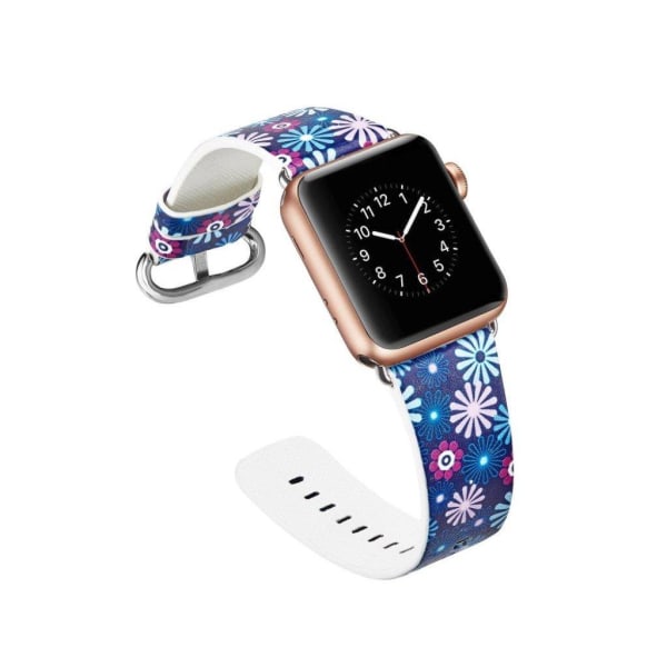 Apple Watch Series 4 40mm erstatnings urrem i læder med mønster Multicolor