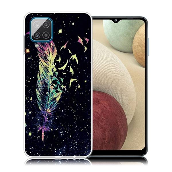 Deco Samsung Galaxy A12 5G etui - fjer Multicolor
