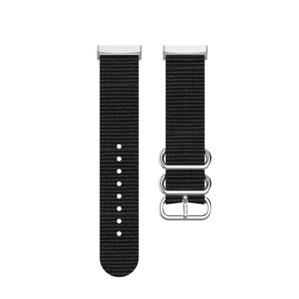 Fitbit Sense / Versa 3 nylon klockarmband - svart Svart