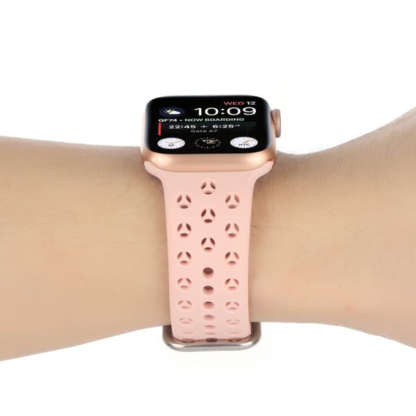 Apple Watch Series 8 (41mm) silikonerem i hul stil - Lyserød Pink