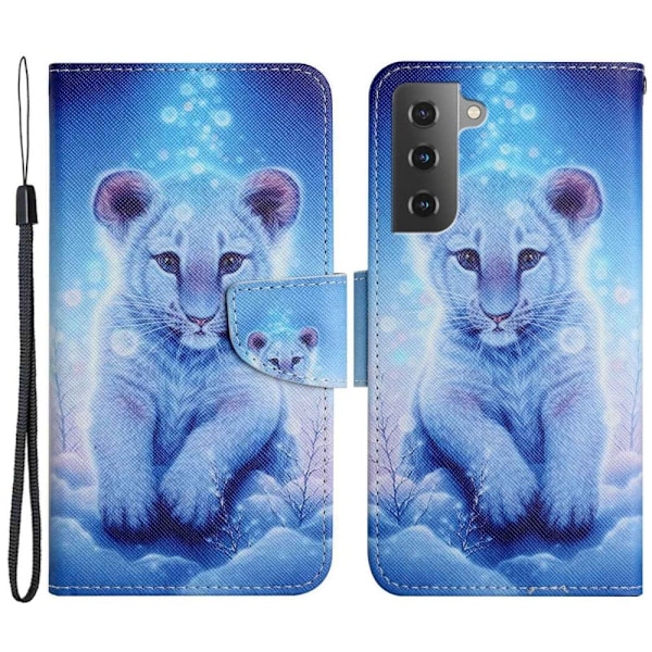 Wonderland Samsung Galaxy S23 Flip Etui - Leopard Blue