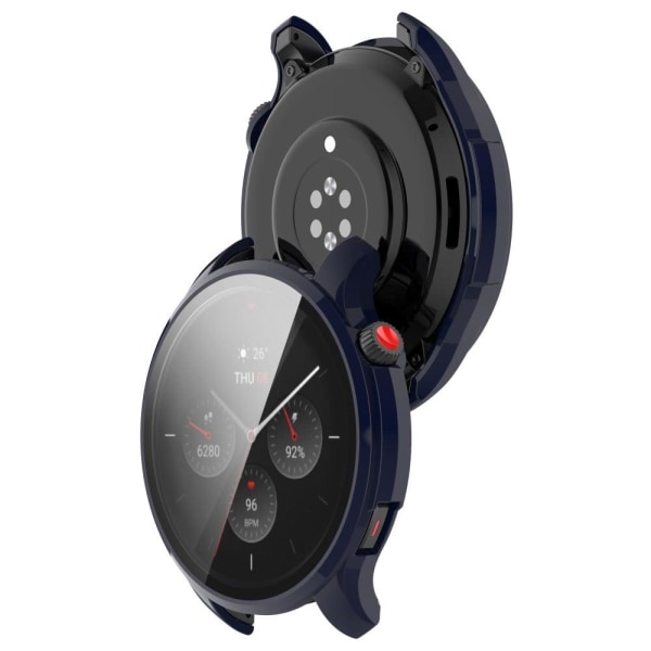 Amazfit GTR 4 46mm suojakuori karkaistulla lasilla - Muste Sininen Blue