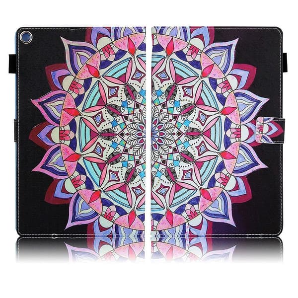 Amazon Fire HD 8 (2017) unikt mønster læder flip etui - mandala blomst Multicolor
