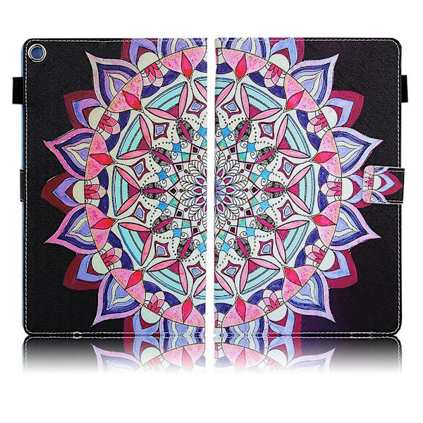Amazon Fire Hd 8 (2017) Unique Mønster Lær Flippetui - Mandala Blomst Multicolor