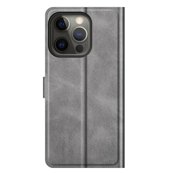 iPhone 13 Pro læderetui med pung - Sølv/Grå Silver grey