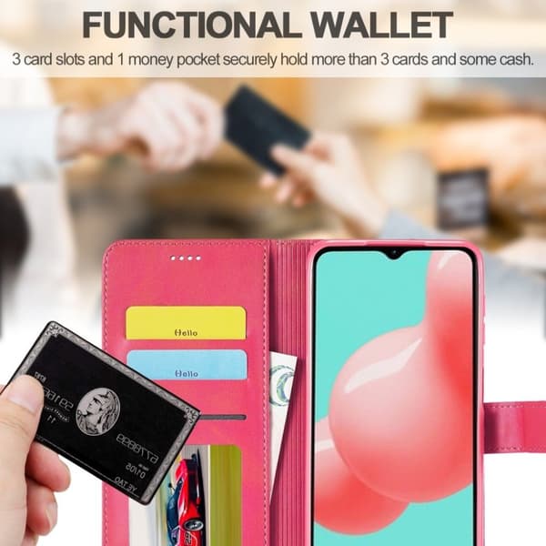 LC.IMEEKE Samsung Galaxy A32 5G flip case - Ruusu Pink