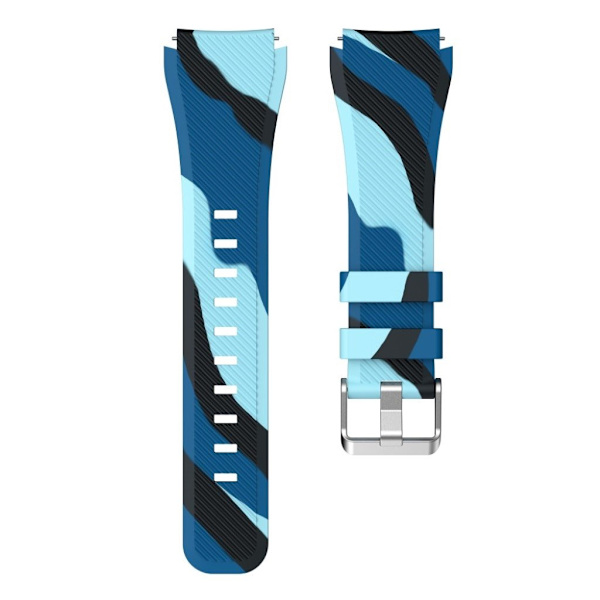 22 mm Universal twill wave camouflage silikone urrem - Blå Blue