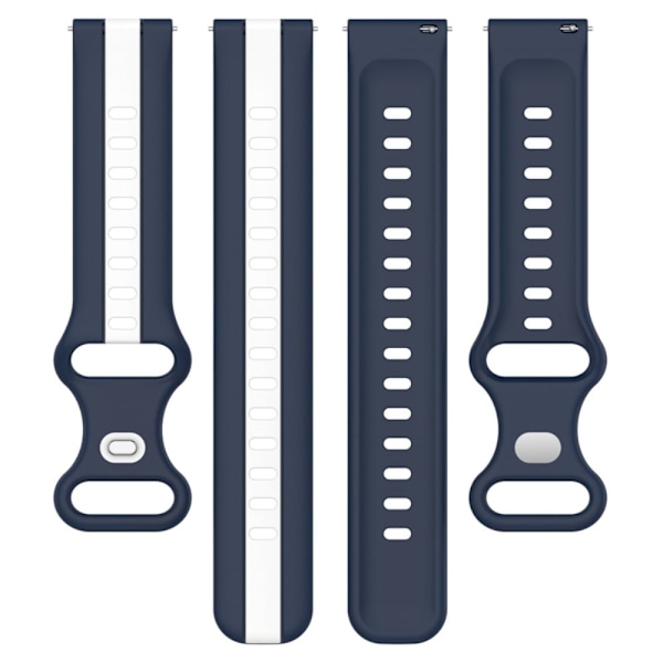 22 mm universalarmband i tvåfärgad silikon - Midnattsblå / Vit Blå