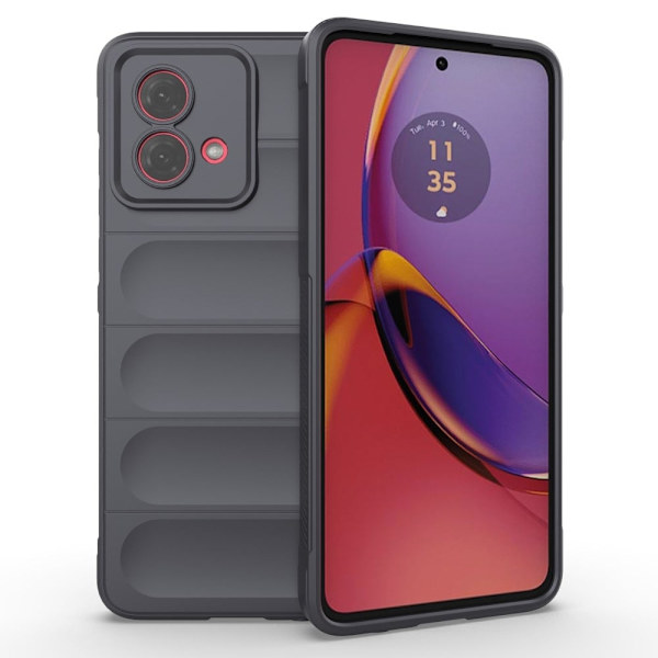 Mjukt greppformat Motorola Moto G84 skal - Silver/Grå Silvergrå