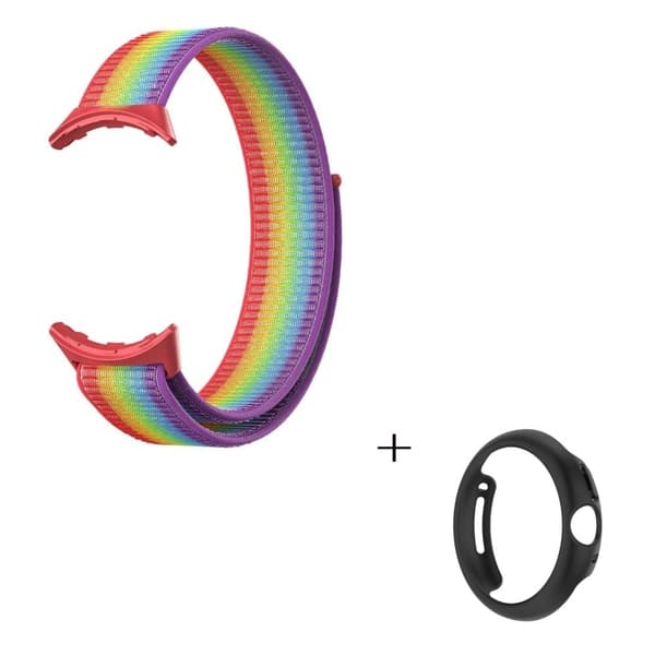 Elastisk urrem i nylon med sort cover til Google Pixel Watch - Flerfarvet Multicolor