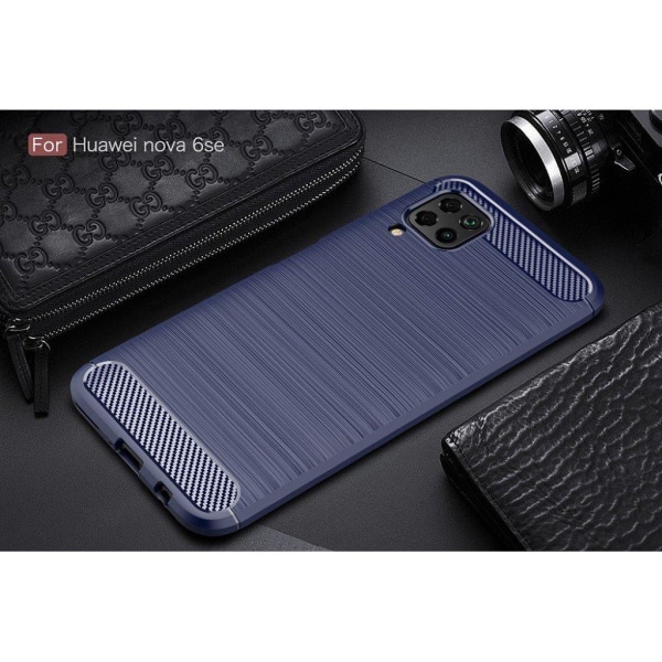 Carbon Flex cover - Huawei Nova 6 SE – Blå Blue