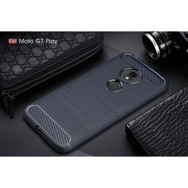 Carbon Flex Motorola Moto G7 Play deksel - Dark Blue Blue