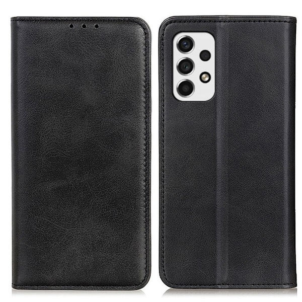 Flip Etui med Pung i ægte Læder til Samsung Galaxy A53 5G - Sort Black