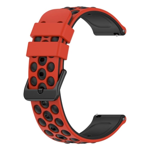 22 mm universal klockarmband i silikon - Röd / Svart Röd