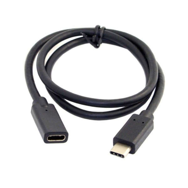 Universel USB-C USB 3.1 Type C hanstik til hunstik forlænger dat Black