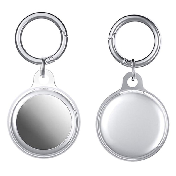 AirTags glaserat fodral med nyckelring - Silver/Grå Silvergrå