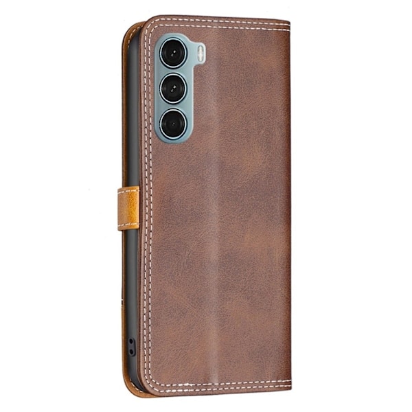 BINFEN kaksivärinen nahkakotelo Motorola Moto G200 5G / Motorola Edge S30 - Kahvi Brown