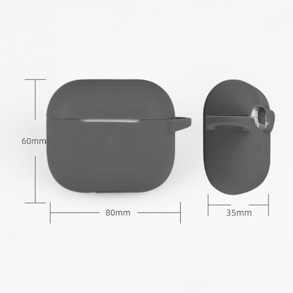 AirPods 3 silikondeksel med oppbevaringspose og tilbehør - Grå Silver grey