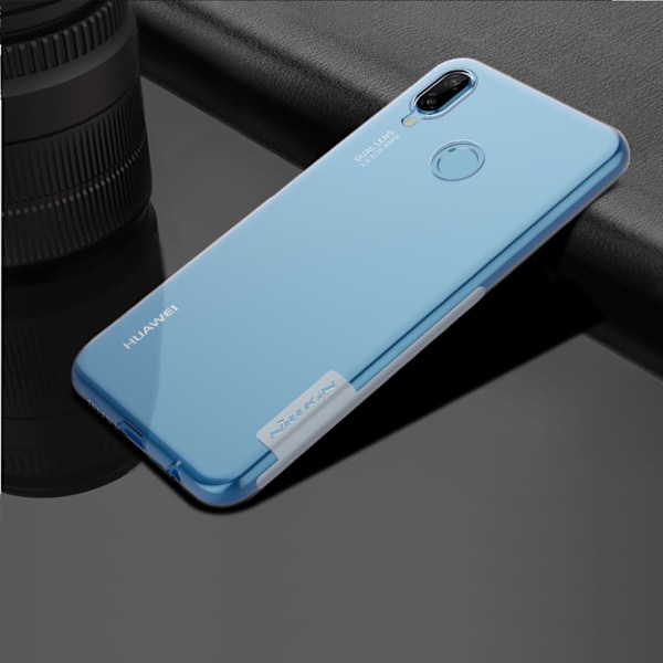 Huawei P20 Lite / Nova 3e plast och TPU skyddande mobilskal halkfri utfällbart ställ - Blå Blå