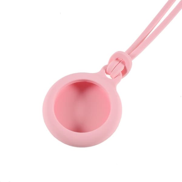 AirTags pyöreä silikonisuojus kolmella hihnalla - Pinkki Pink