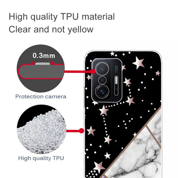 Marble Xiaomi 11T / 11T Pro Etui - Stjernebillede Marmor Tile Black