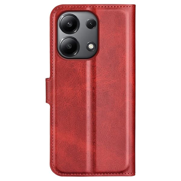 Hållbart konstläder Xiaomi Redmi Note 13 4G fodral med plånbok - Röd Röd